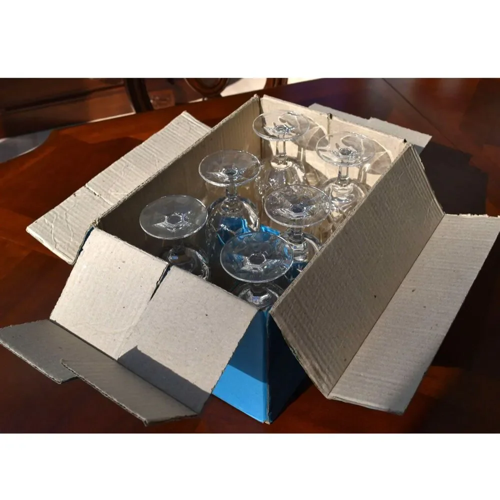 Set of 6 Vintage Gorham Crystal King Edward Iced Tea Glasses - With Original Box